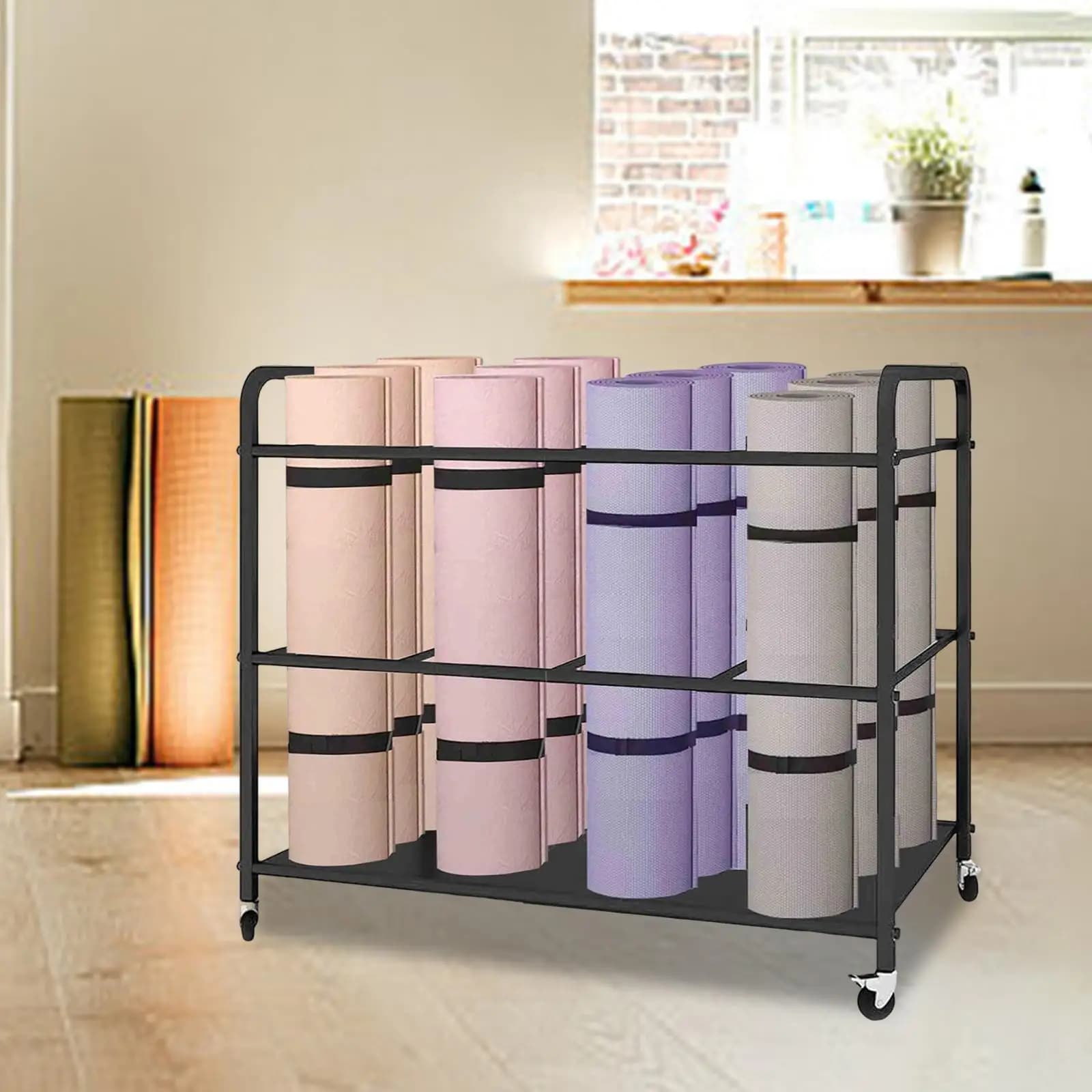 Multifunction Carrello for Yoga Mats, Kettlebell, Yoga Blocks, Exercise Mats and Manubri