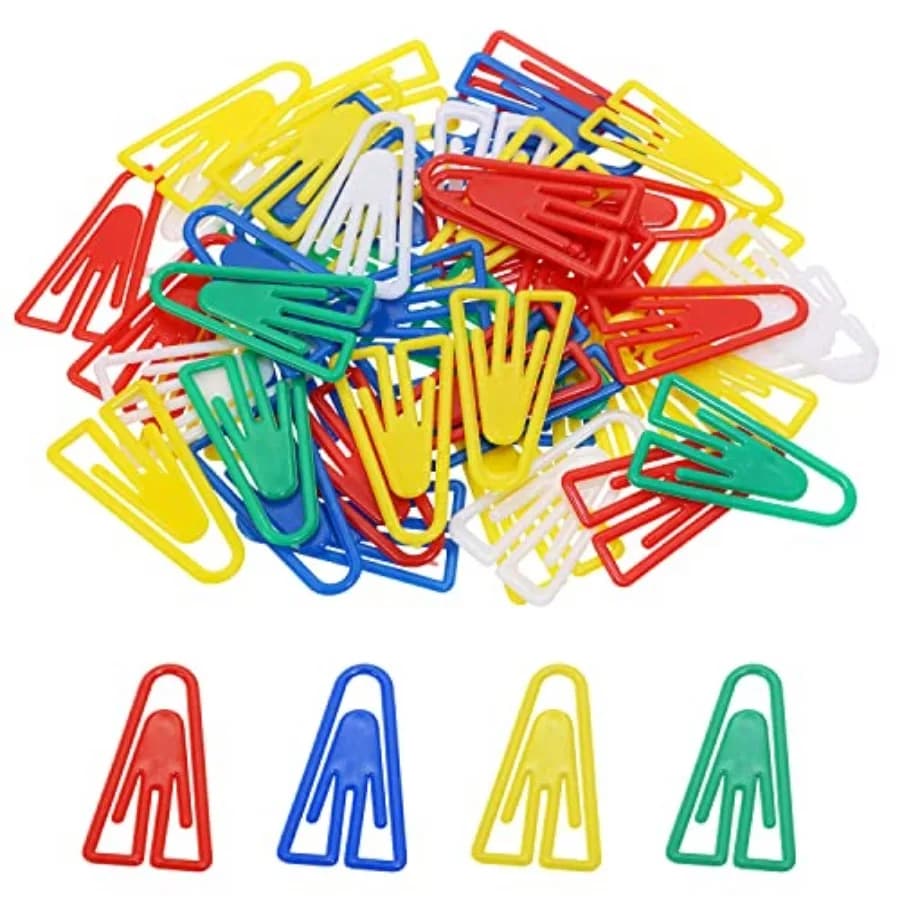 50 Pezzi Fermagli in Plastica Colorati Lisci per Scrapbooking, Agende, Quaderni, Foto di Viaggio e Documenti