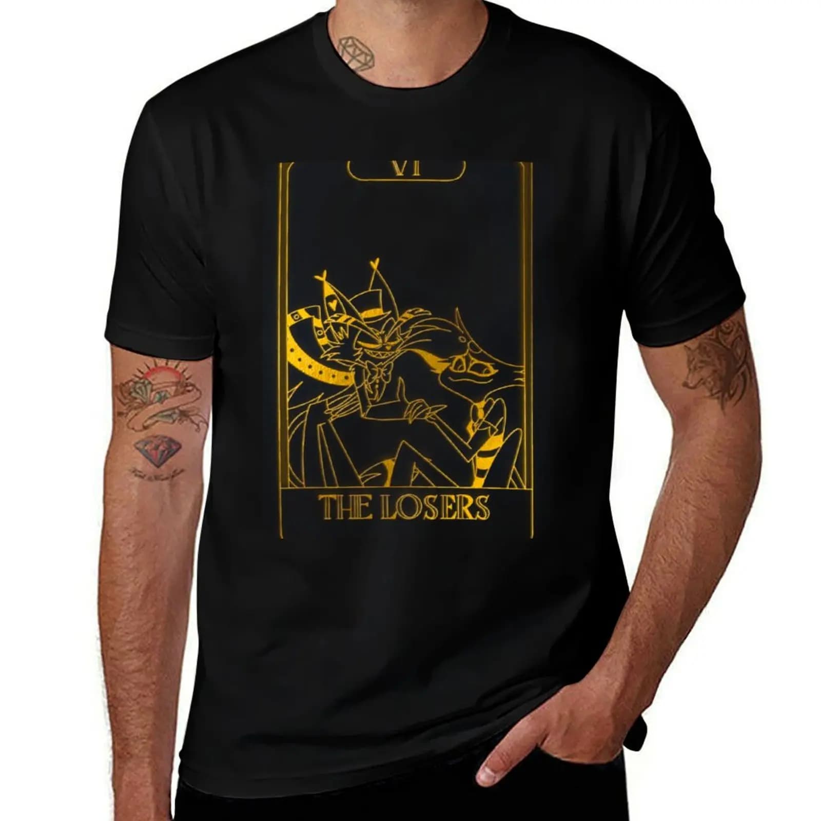 La carta dei tarocchi dei perdenti - T-shirt Huskerdust casual con grafica quotidiana