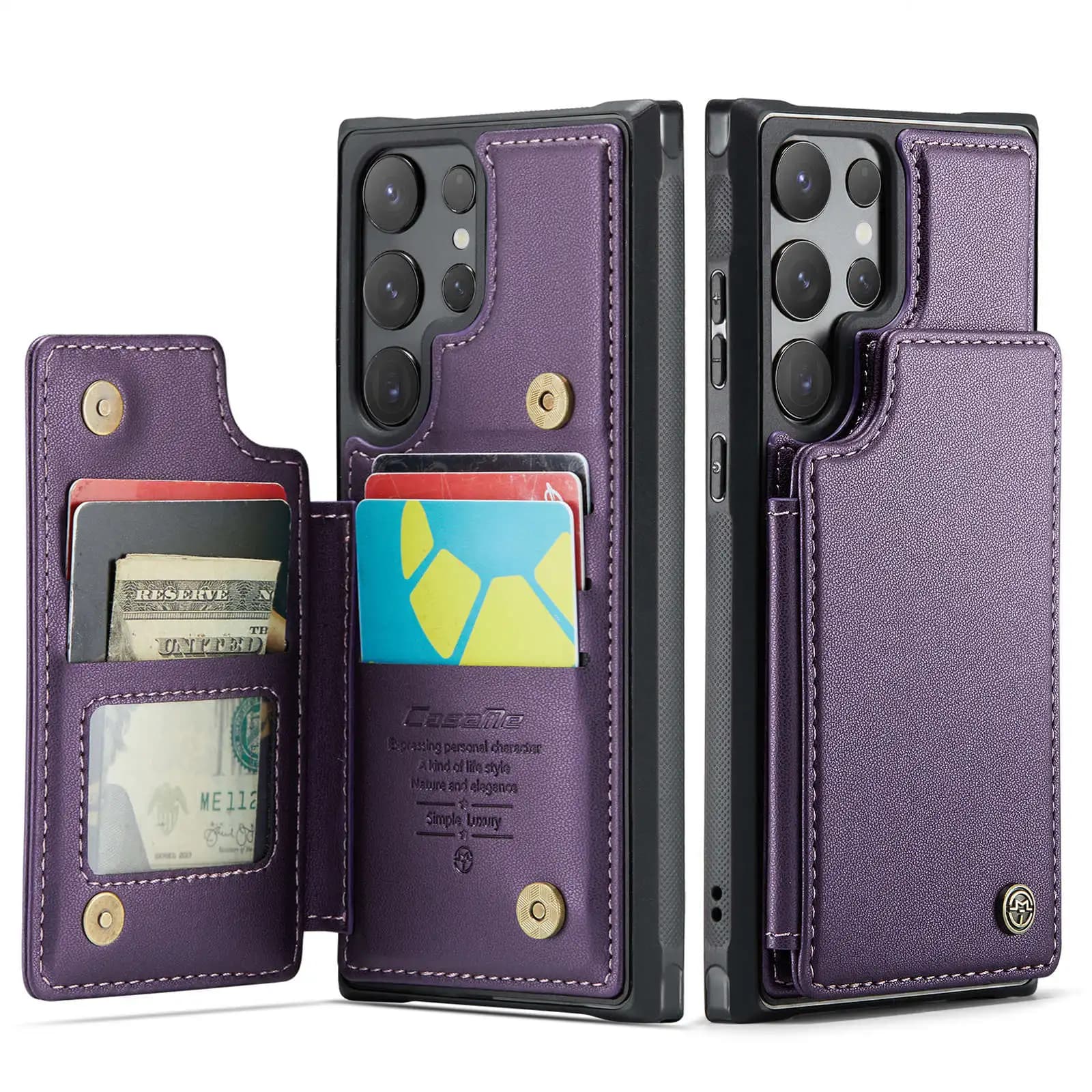 Per Samsung Galaxy S24 Ultra S24 Plus custodia S24 con porta carte di credito, custodia a portafoglio con blocco RFID, custodia per telefono con cavalletto in pelle resistente