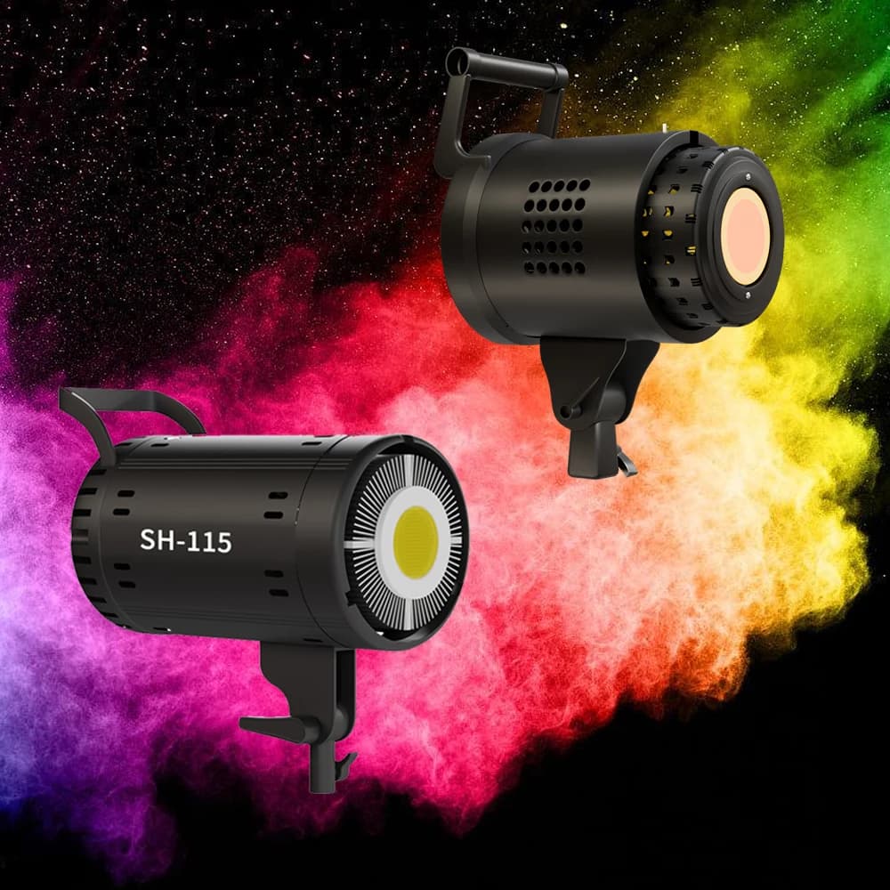 COB LED lamp SH 115/135W for video and photography with tripod, softbox and remote control for video and photography.