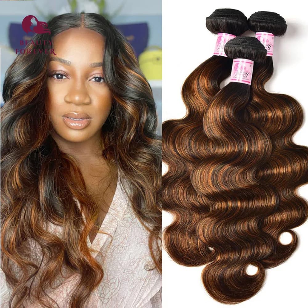 Human hair extensions Beauty Forever Brown 12A, with thick tips, wavy, colored, curls.
