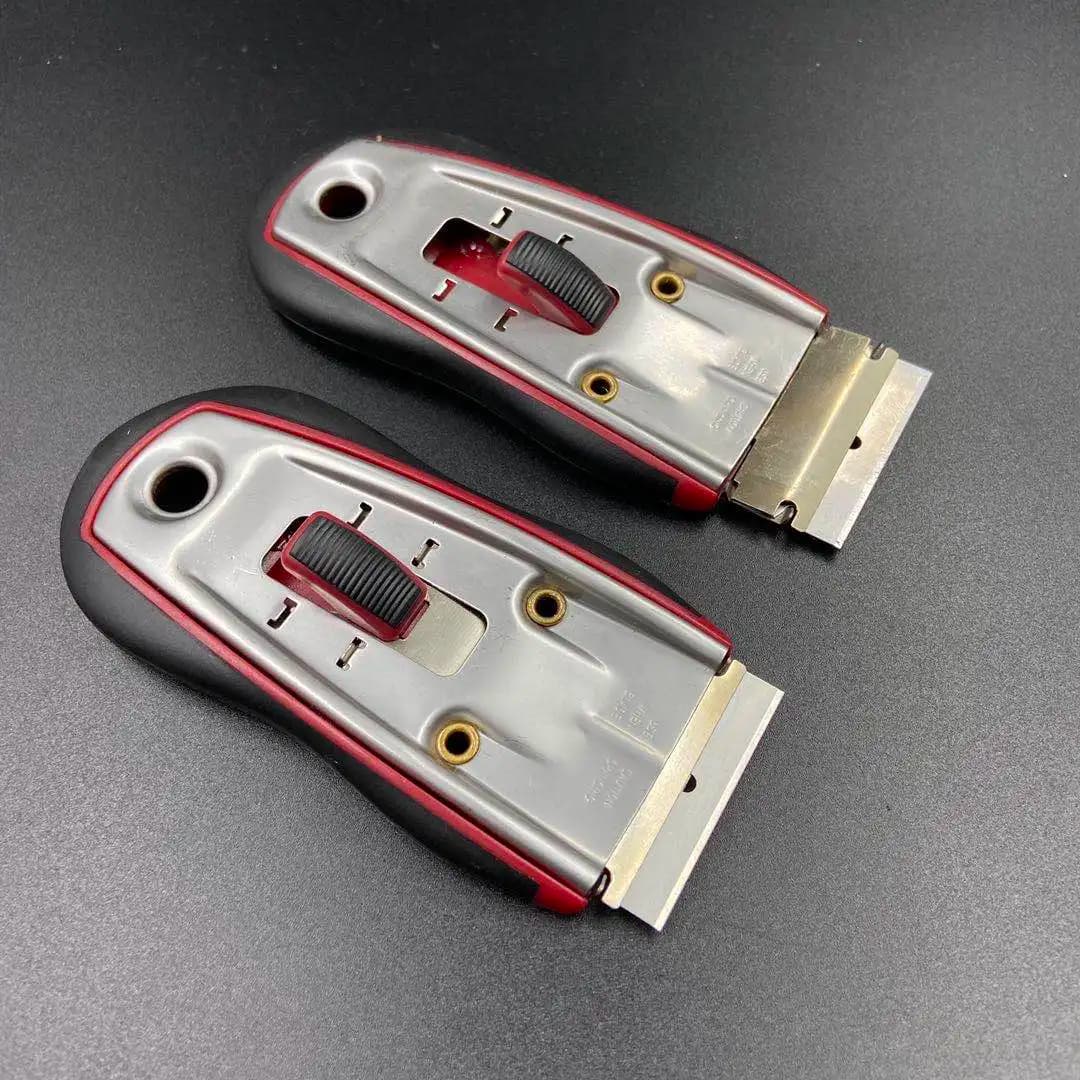 KTM 2 pezzi raschietto per rasoio in vetro ceramico strumenti per finestrini dell'auto adesivo spremiagrumi detergente per colla avvolgente in vinile tinta