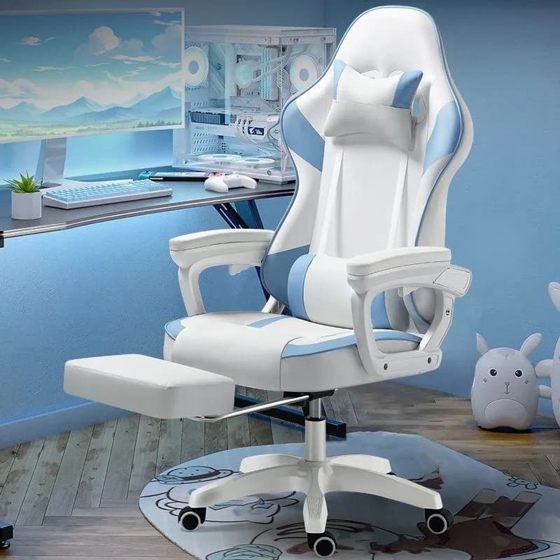 Sedia da Gaming Ergonomica Regolabile in Altezza, Girevole con Supporto Lombare, Comoda per Ufficio, Casa, Dormitorio e Studio