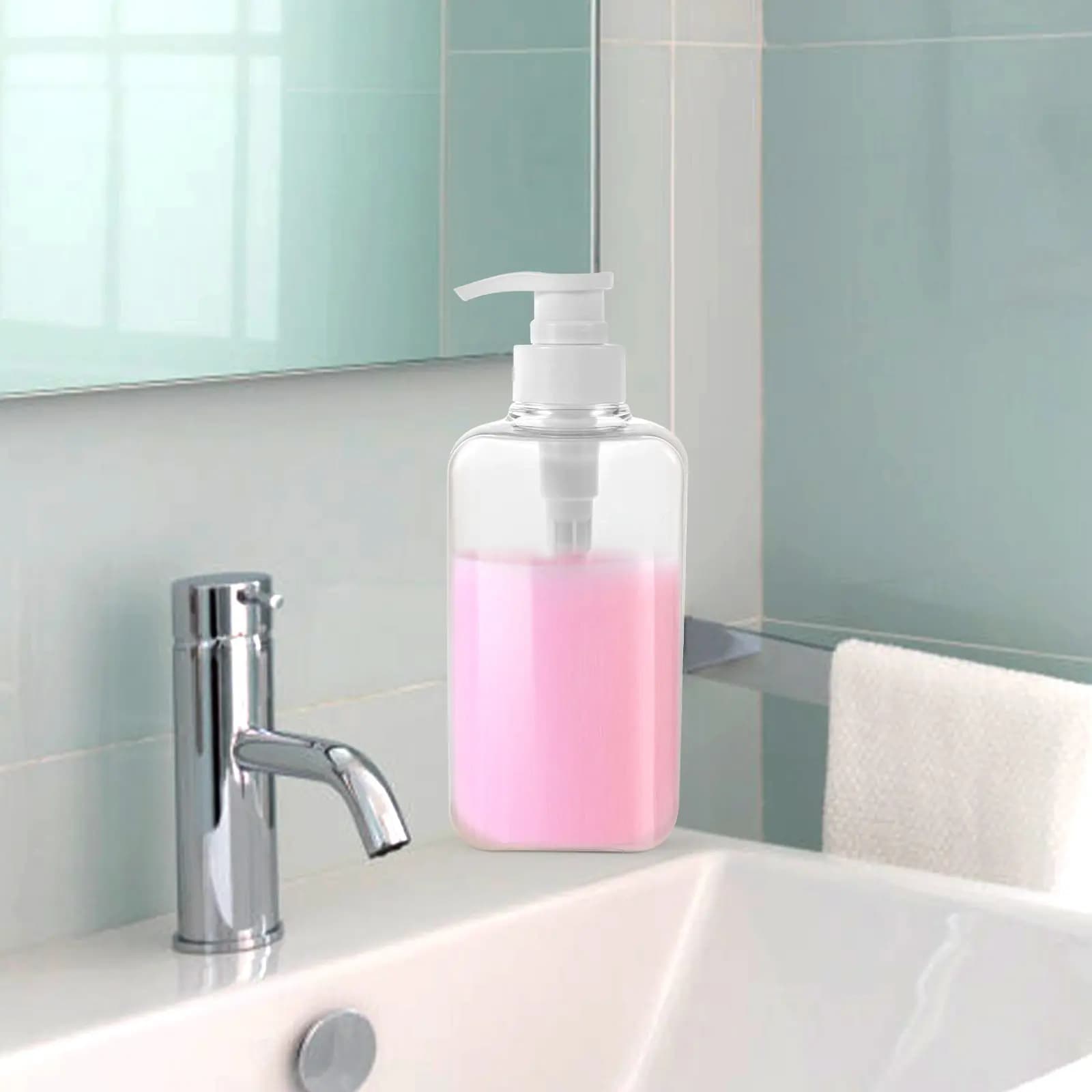 Flacone con Pompa Robusto e Leggero da 450ml, Dispenser Vuoto per Lozioni, Contenitore per Shampoo e Sapone Liquido, Porta Sapone per Prodotti per la Cura del Corpo