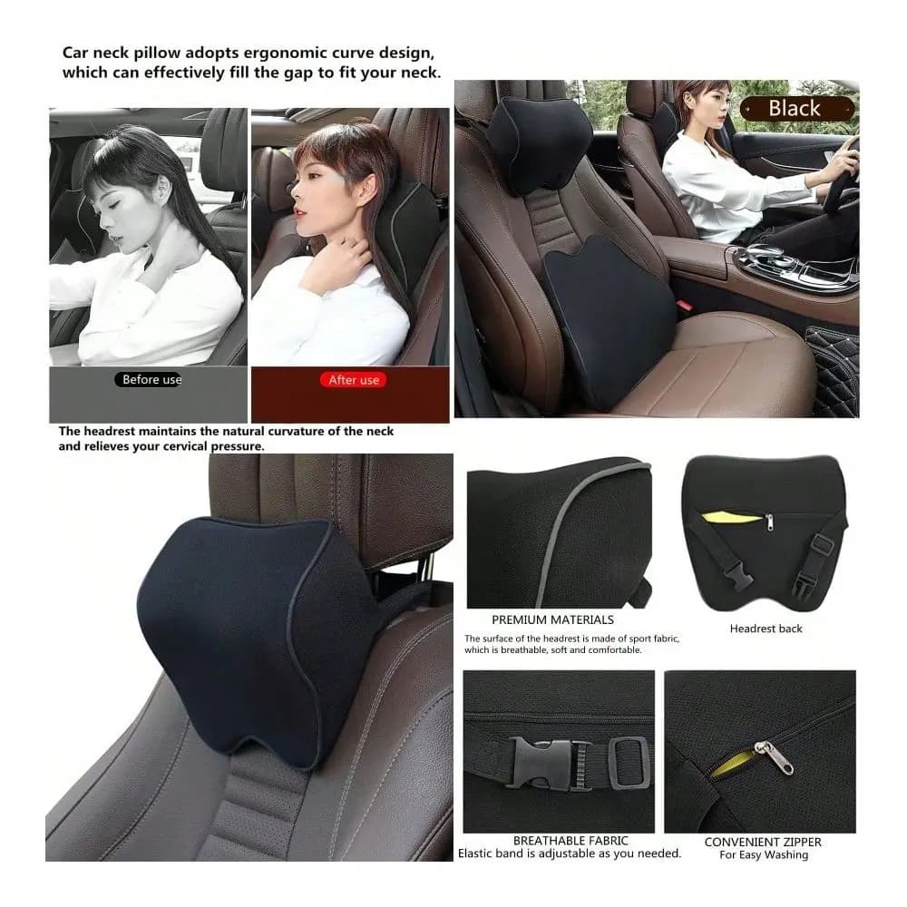 Cuscino per il collo e poggiatesta in memory foam al 100% per alleviare il dolore al collo e la tensione muscolare, cuscino ergonomico per il supporto del collo e della testa