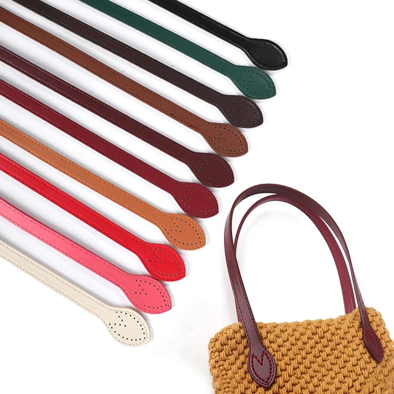 2 pezzi di borse in pelle PU con tracolla per borse, manici per borsa, borsa in tessuto fatto a mano fai da te, cinturino per borsa di ricambio, accessori per borse