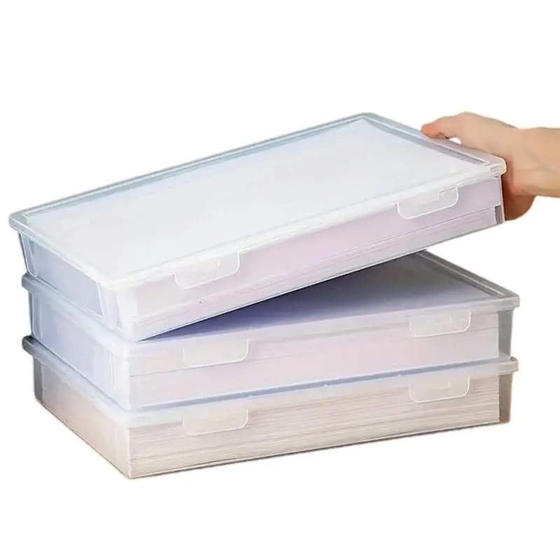 SYW- Scatola portaoggetti per gioielli, Scatola portaoggetti in plastica formato A4, Contenitore portaoggetti formato A4