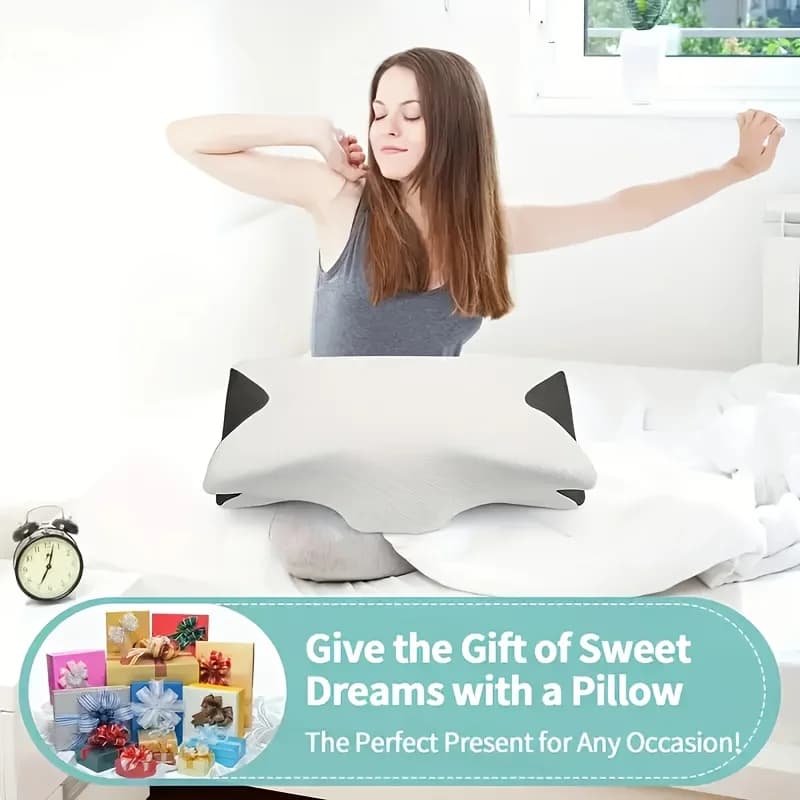 New 2 in 1 Ergonomic Memory Foam pillow Help Sleep,Protect The Neck Cervical Orthopedic Travel Neck Pillow For Sleeping For Home