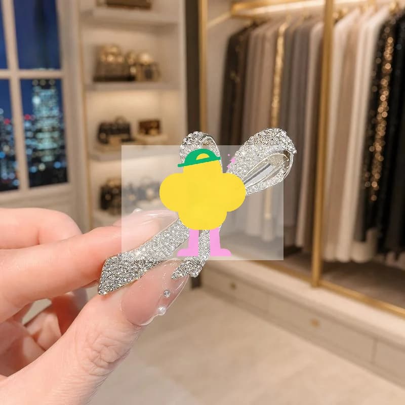 Eleganti Fermagli per Capelli con Fiocco in Cristallo, Brillanti Strass in Metallo, Accessori Decorativi per Capelli da Donna