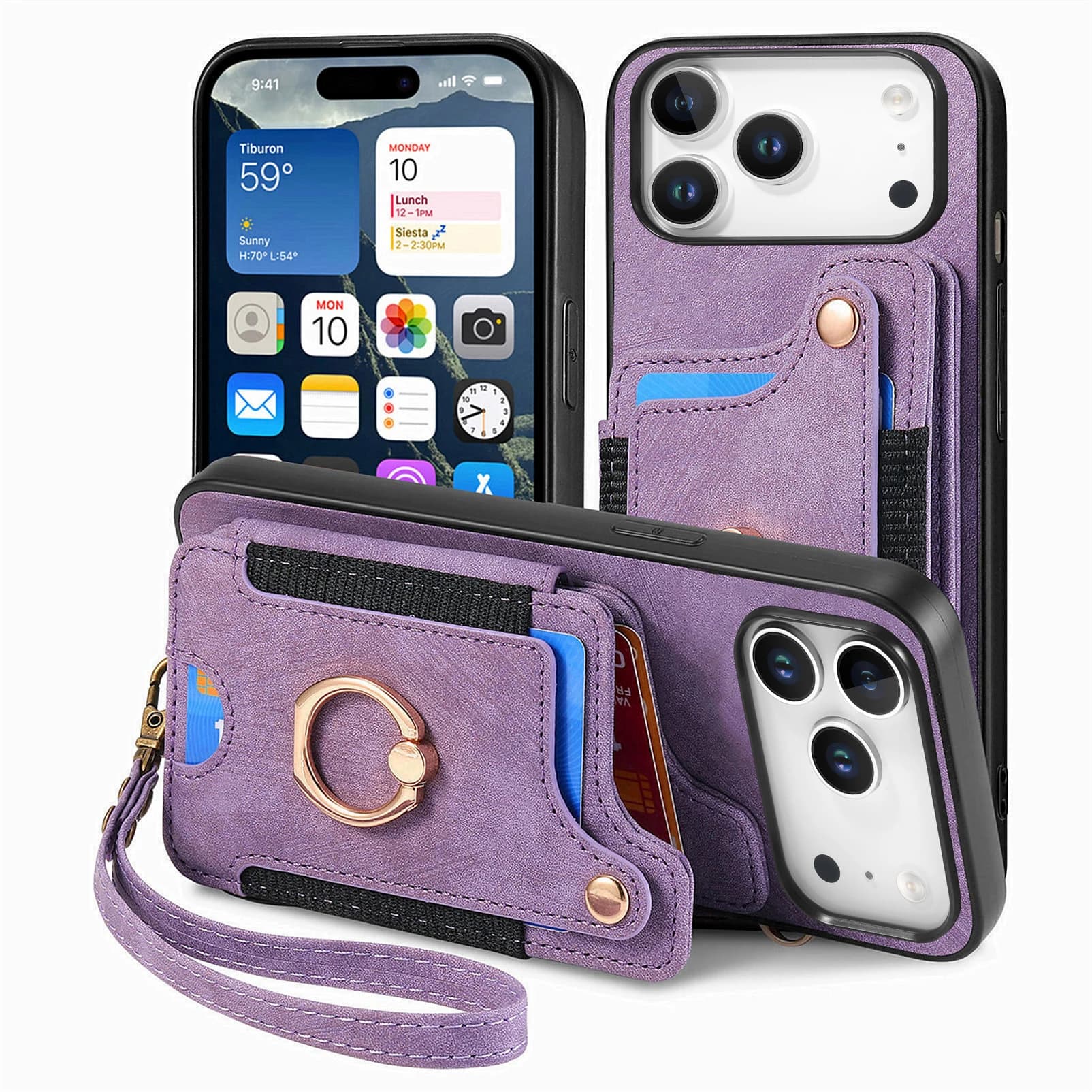 RFID Portafoglio magnetico Anello porta carte Solt Custodia in pelle per iPhone 17 Pro Max 16 15 Plus 14 13 12 11 17Air 16E Custodia per borsa