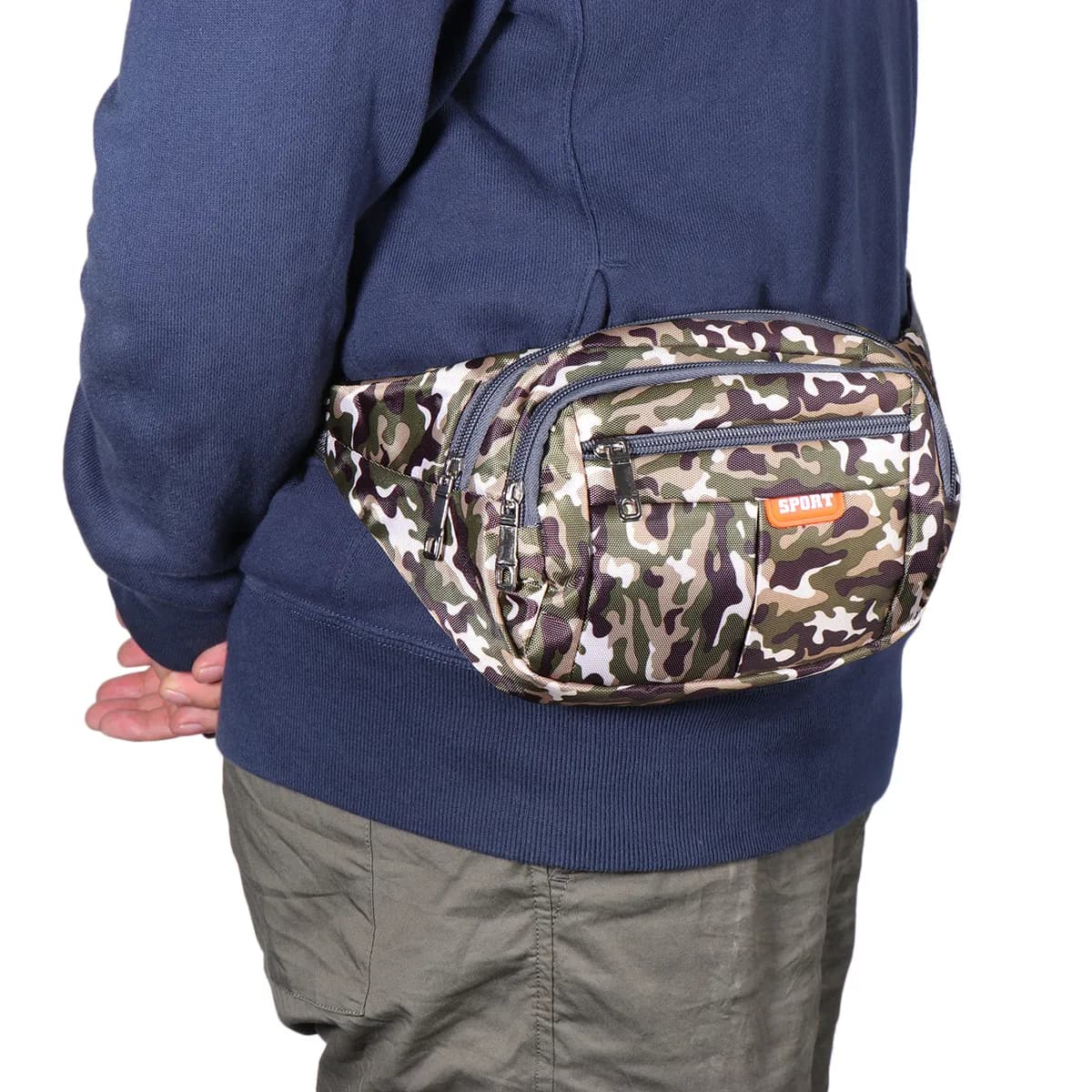 Camouflage Outdoor Sports Waist Pack Adjustable Belt Lightweight Fanny Pack Unisex Storage Bag Running Bag for Men Women