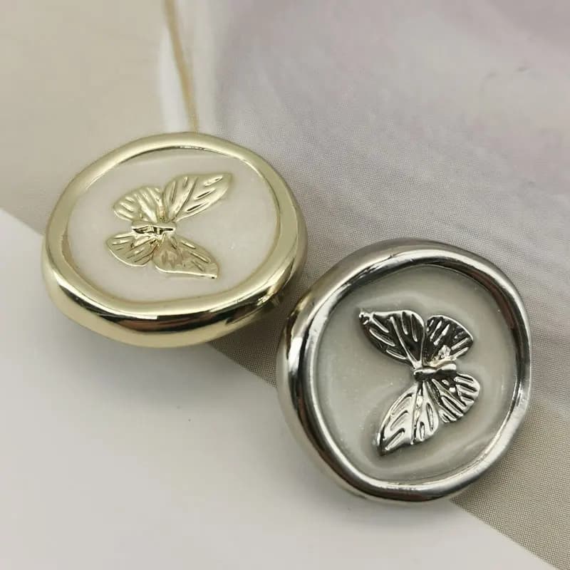 10 pz 18mm 23mm Goccia di Metallo Bottoni Farfalla Olio per Abbigliamento Cappotto Giubbotti Ricamo Accessori Per Cucire Artigianato FAI DA TE Forniture Nuovo