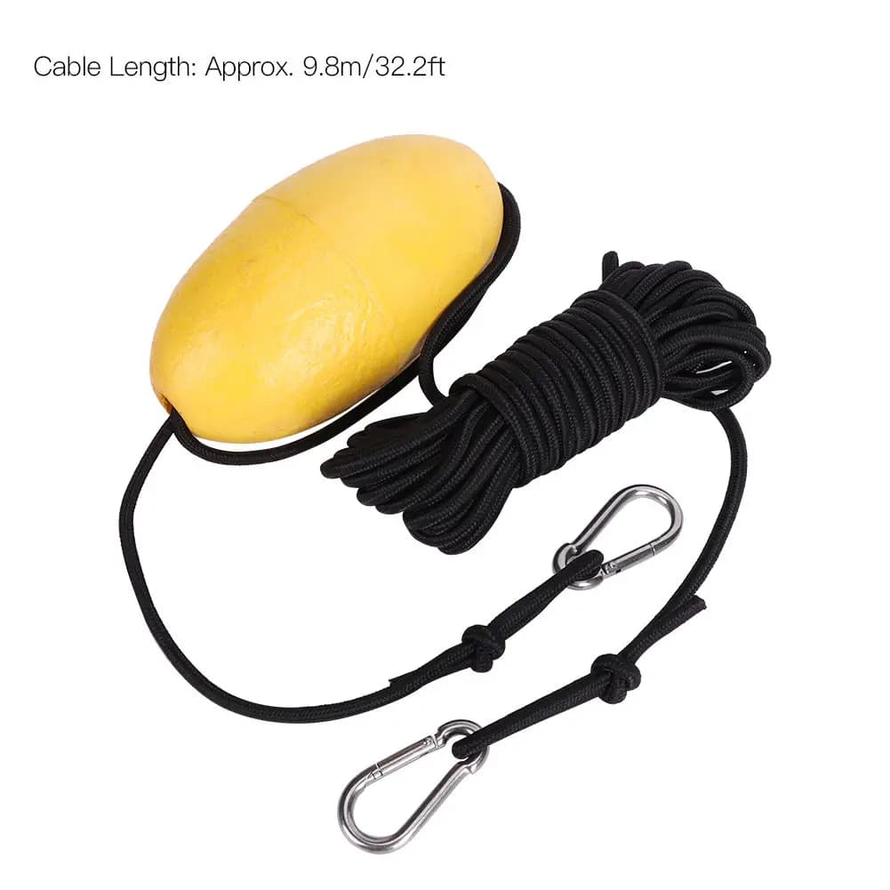 9.8m/32.2ft Fishing Drift Anchor Throw Line Sea Drogue Portable Float Buoy Accessory for Marine Boat Yacht Kayak