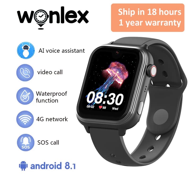 Wonlex KT37 Bambini Astuto Della Vigilanza 4G WiFi Posizione Tracker AI Assistente Vocale GPS Orologio Videochiamata Gioco SOS Bambini Astuto Della Vigilanza 2025