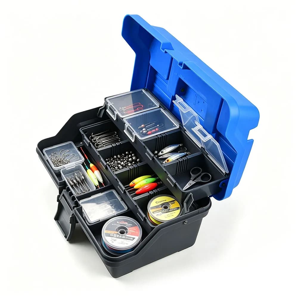 2 Layer Fishing Lure Storage Box Portable Multifunctional Boat Tackle Suitcase Fish Baits Accessories Organizer