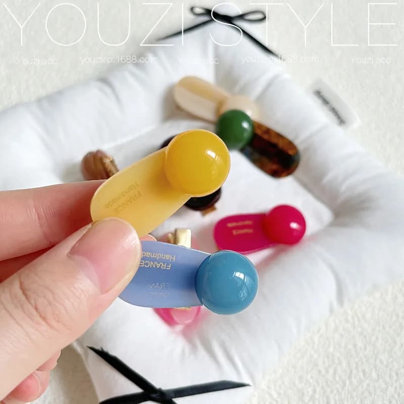Set of 2 Mini Hair Clips 3.5 cm for Women, Nice Clip for Fringe in Acetate, Fashion Hair Accessories