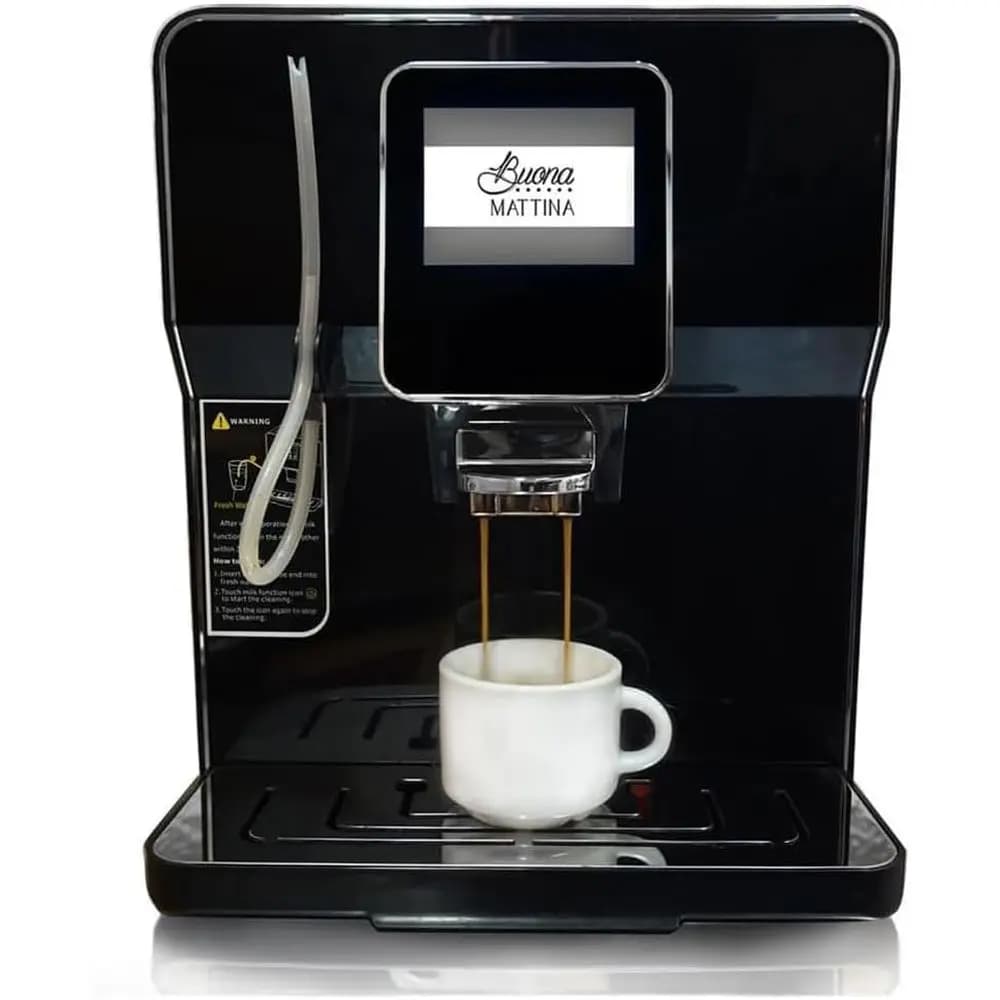 Macchina per Espresso Automatica di Alta Qualità con Macinacaffè, Schermo Touch, Design Elegante Nero