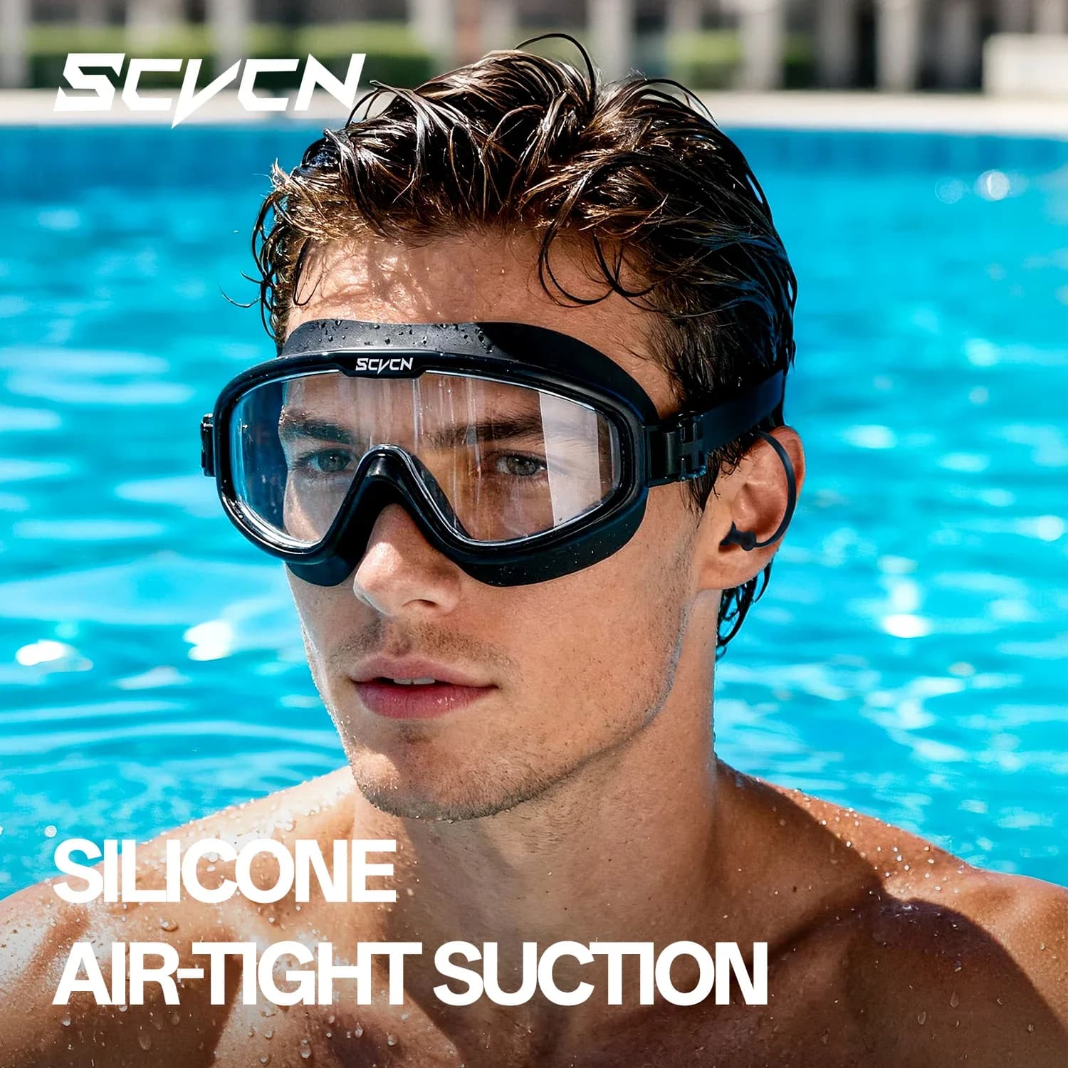 SCVCN Anti-fog Adjustable Strap Sealing Swimwear New Swimwear Professional UV400 Waterproof Glasses Surf Beach