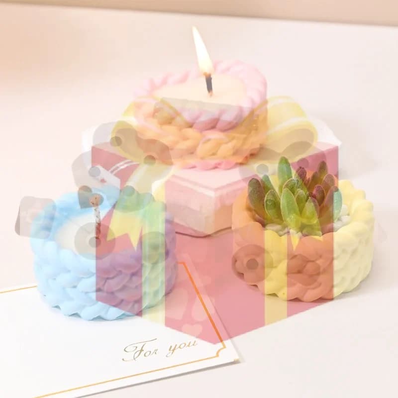 【HG】Stampo in silicone per barattoli portacandele intrecciati, stampi rotondi fai da te per vasi in cemento, stampi per colata in gesso e resina, scatole portaoggetti, per artigianato e decorazioni per la casa