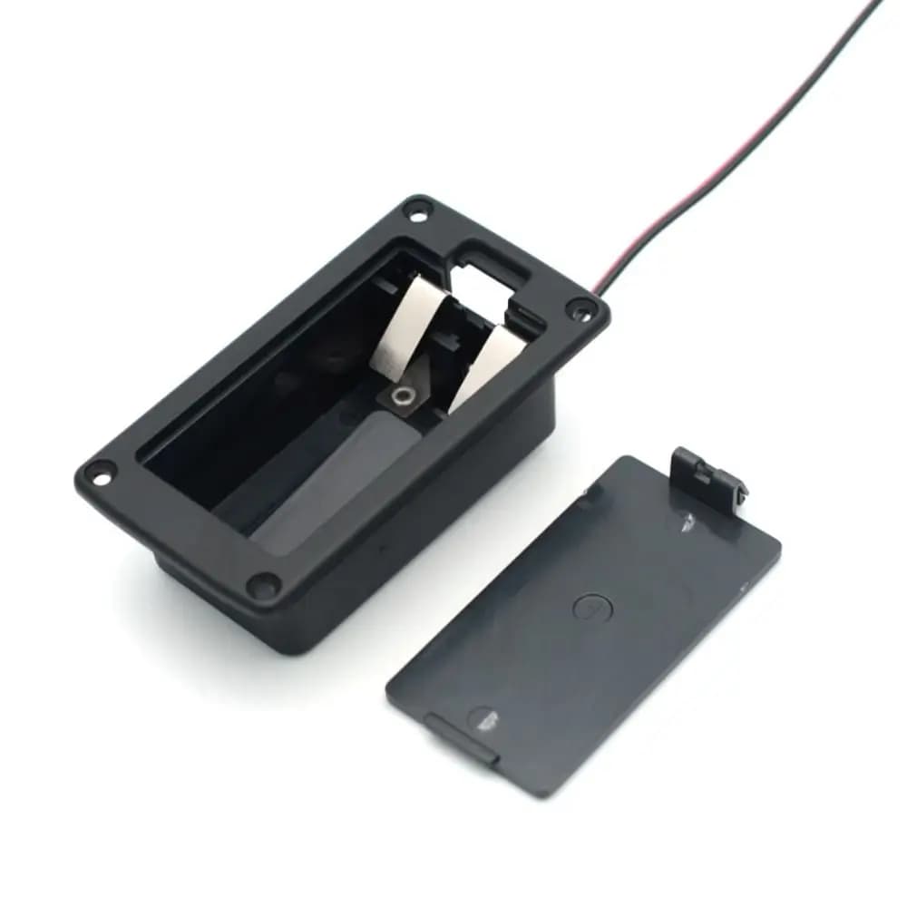 NUOVO Contenitore Portabatterie ABS 9V con Cavi, Scatola per Batteria con Cavi per Basso e Ukulele