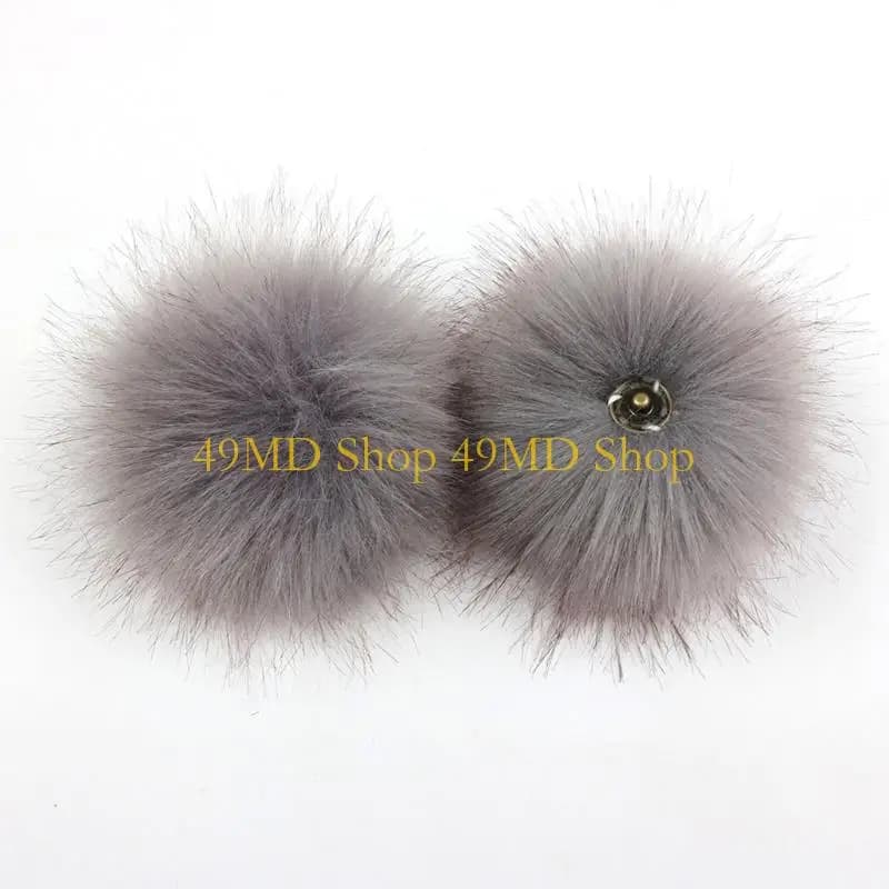 49MD 3 Piece Fuzzy Faux Furs Hair Ball Tassels Pendant Charm DIY Hat Scarf Accessory