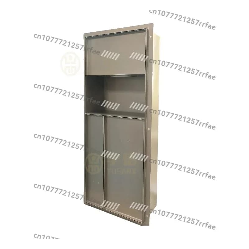 Arredo Bagno con Piastrelle Incassate, Cestino Nascosto, Porta Fazzoletti, Porta Scopino, Finitura in Acciaio Inossidabile