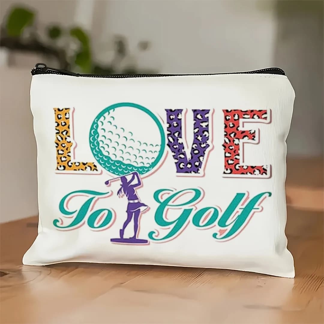 A make-up bag with Golf pattern: nice multifunctional case with zipper for woman, bag to store jewelry,