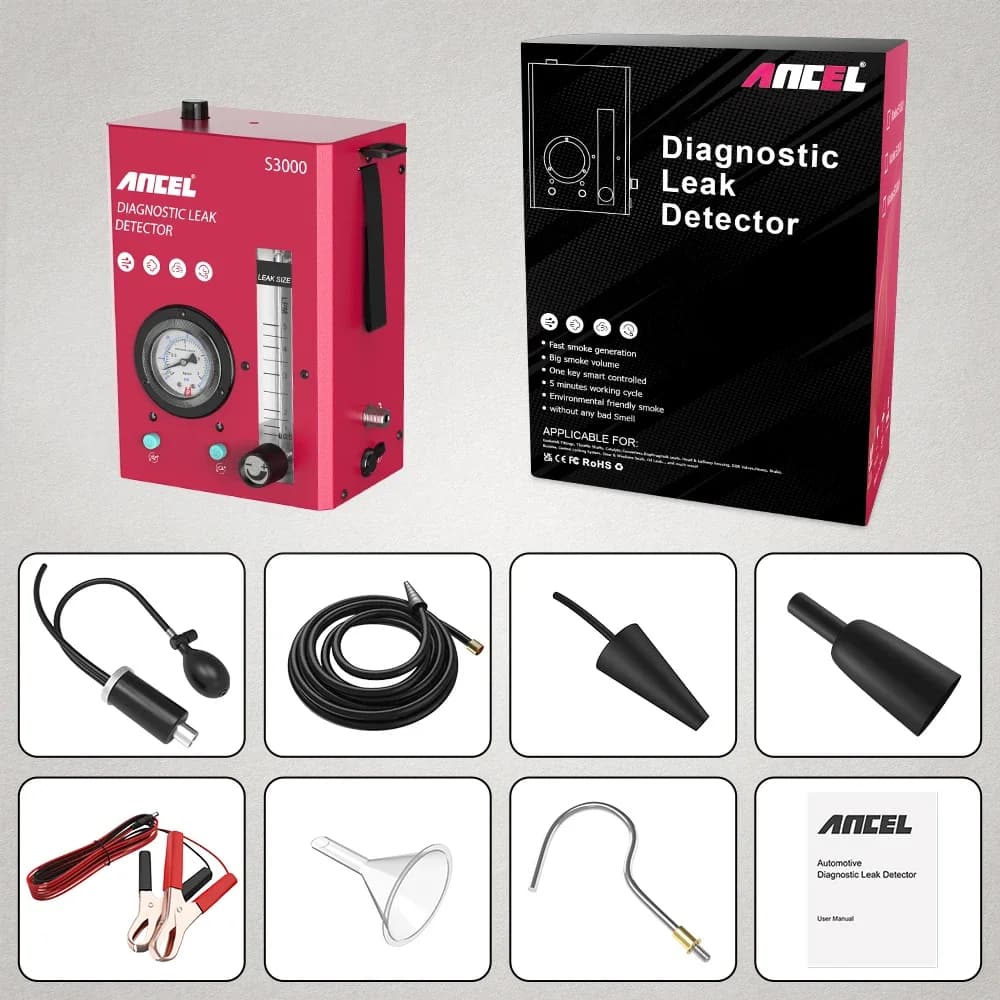 ANCEL EVAP Smoke Machine Leak Detector Fuel Pipe Vacuum Gas Leak Smoke Tester 12V Car Smoke Leak Detector Turbo Generator