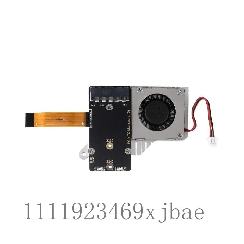 PCIe To M.2 Adapter Board for Raspberry Pi 5, NVMe SSD Protocol Expansion Board, SSD Boot Support With Cooling Fan