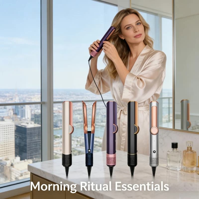 Professional 2 IN 1 Hair Straightener Dryer Negative Ion Wet Dry Dual-Use Frizz-Free Tool