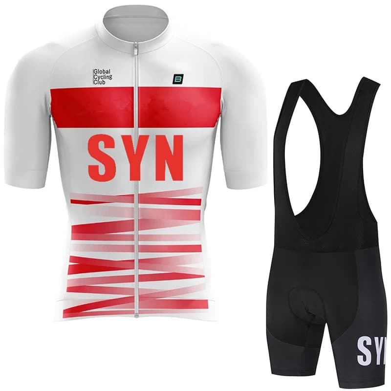 Complete set of summer cycling SYN for men, cycling clothing, mesh cycling mesh, shorts with sponge padding, short sleeve cycling top