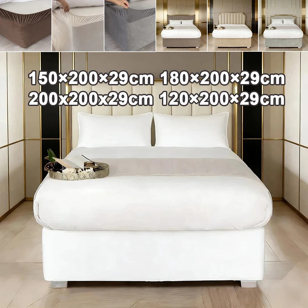 1 pcs Luxurious Camoscio bed cover for Sofa bed, 3-sided Anti-slip skirt, Bed and Frame Base Cover for Hotel, House, Bedroom