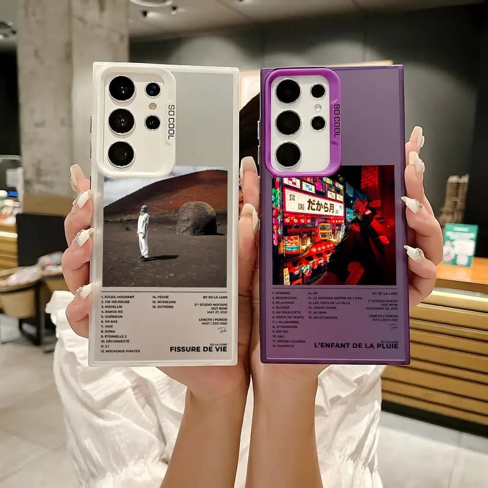 French Rapper So La Lune Phone Case For Samsung Galaxy S25 S24 S23 S22 S21 Ultra Plus Laser Hard Colorful Matte Shockproof