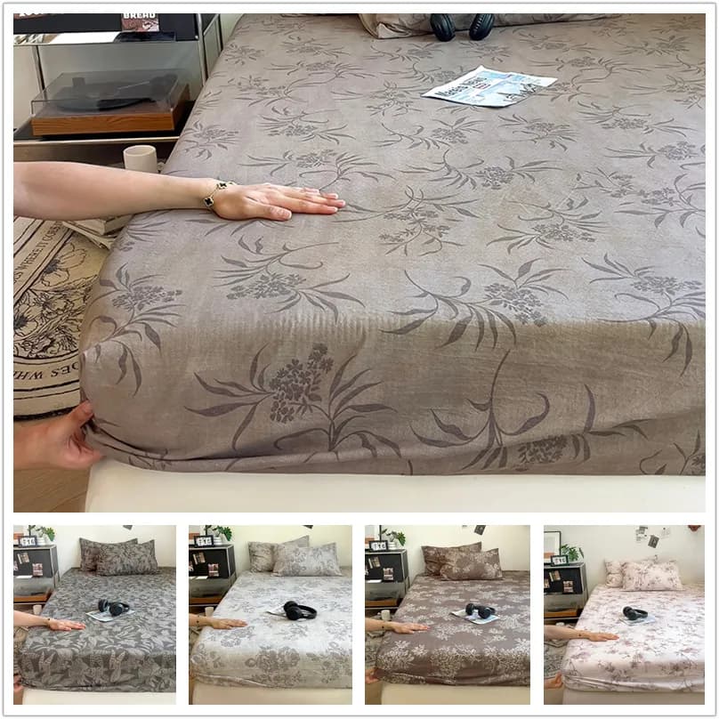 Sheet with vegetable print Non-slip sheet Single/double/queen/king size bed for the sabane house (the necessary pillow order)