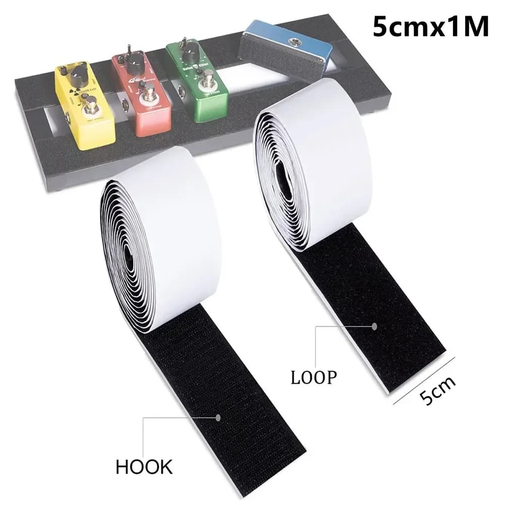 Adesivi per pedaliera effetti per chitarra 5 cm x 1 m Gancio ad anello Nastro per pedaliera a strato superficiale Accessori per blocchi per incollare il pedale della chitarra