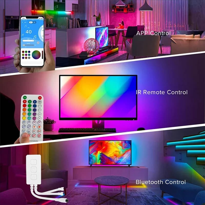 SEWS-3X SP611E WS2812B WS2811 Bluetooth Music LED Strip Controller IR38 Keys Remote APP For Addressable LED Lighting DC5V-24V