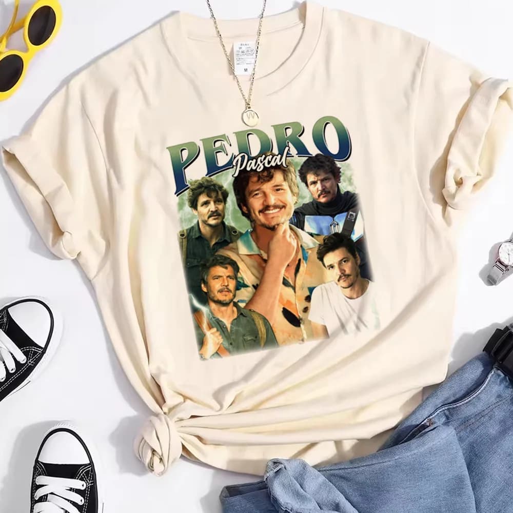Pedro Pascal shirt women Grunge aesthetic women anime Pop Culture tshirt Breathable aesthetic Digital harajuku Colorful 2000s