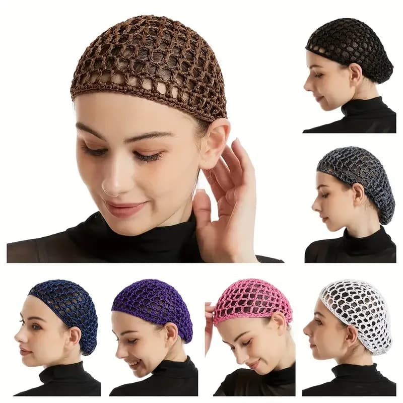 New women's Mesh Hair Net handmade Crochet Cap Kufi Caps Snood Sleeping Night Cover Turban Hat popolare Casual Beanie chemio Hat