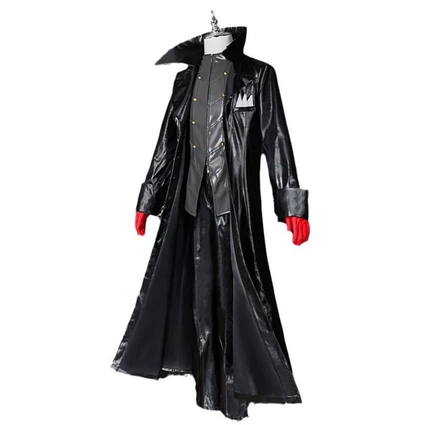 2025 Anime Persona Joker Ren Amamiya Costume Cosplay Leather Jacket Gloves Set Carnival Dress Up Stage Wear Adult Dress