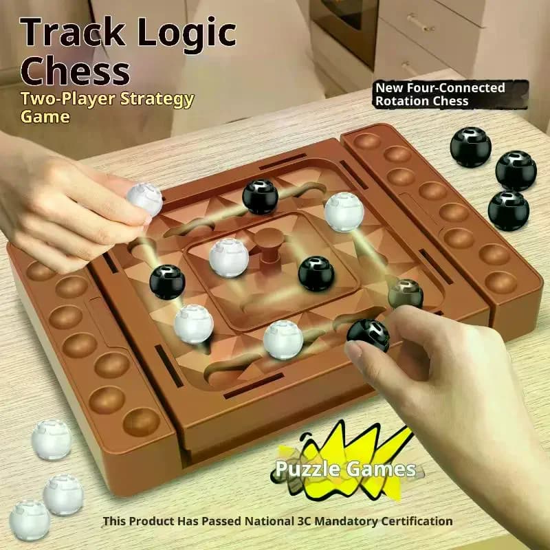 Set di Giochi da Tavolo Montessori con Scacchi a Traccia, Scacchi Bianco e Nero Touch Flip, Gioco da Tavolo Interattivo Intelligente Genitore-Figlio