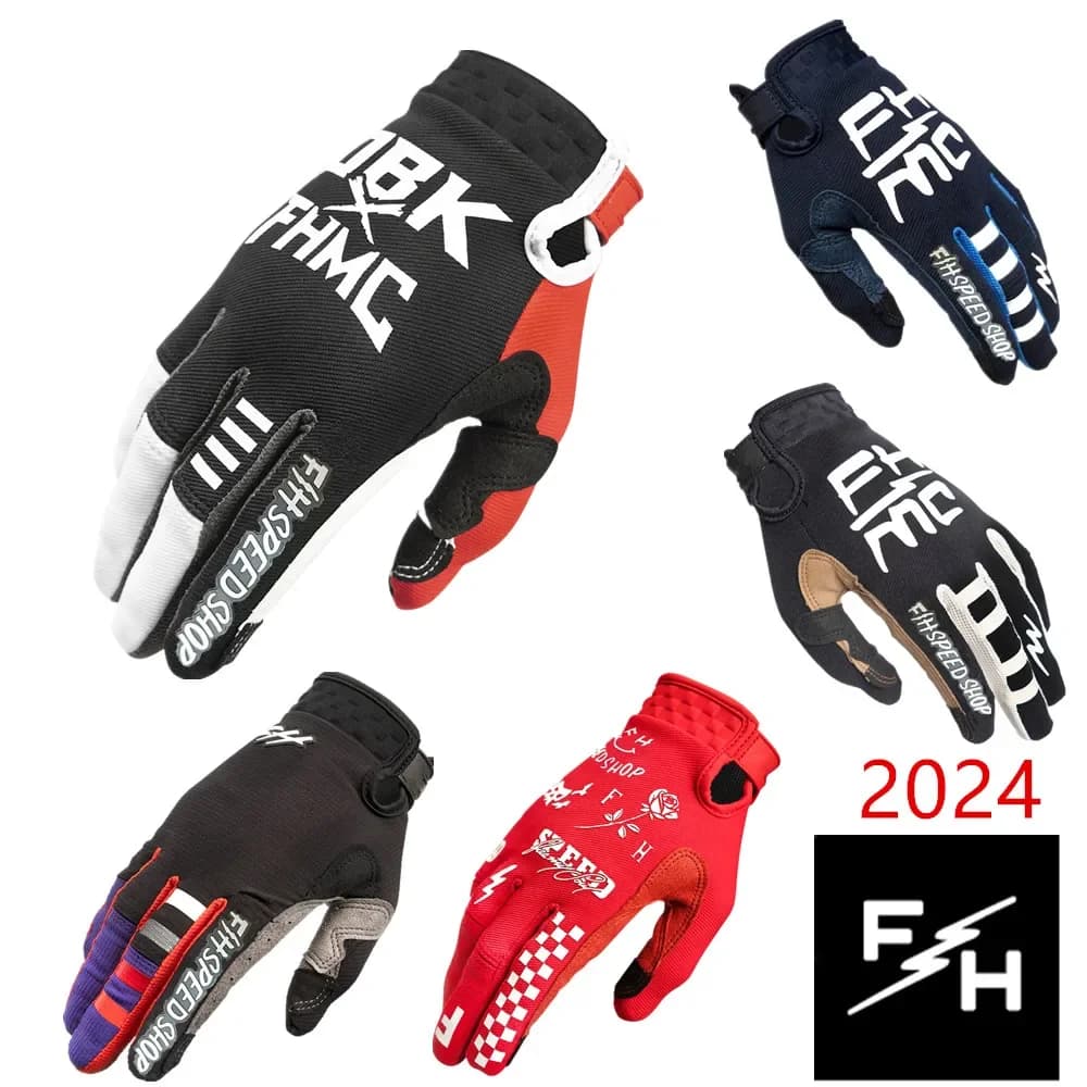2024 FH MX Guanti Guanti da motocross rossi Ciclismo Bicicletta Equitazione Guanti da moto MX MTB Racing Sports Ciclismo Dirt Bike Guanto