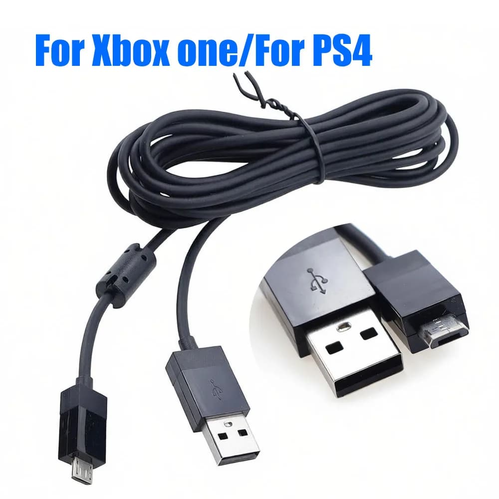 1pc 2.75m Charging Data Cable For PS4/XBOX ONE Handle Controller USB Charger Cable Power Line Games Accessories