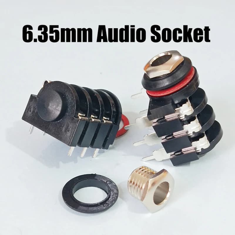 1PCS 6.35MM Presa per microfono Supporto Amplificatore audio Supporto 6.35-334G 6-Pin Inserimento diretto Audio Presa per cuffie Connettore