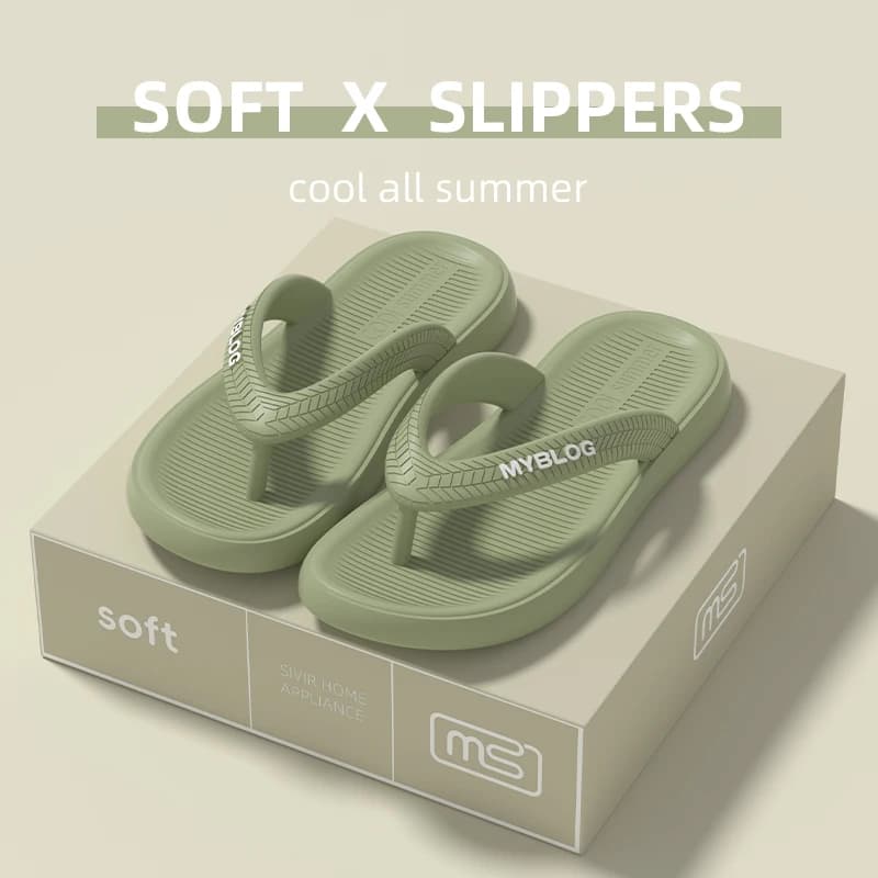 Anti-Slip Comfortable Thick-Heeled Women's Sandals Casual Beach Slippers EVA Material Flat Bottom for Outdoor Summer Leisure