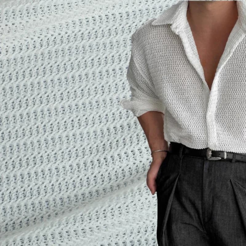 Mesh Hollow Knitted Warp Fabric Clothing Fashionable Coarse Needle Elastic Mesh Fashion Design Fabric Material Alibaba Express