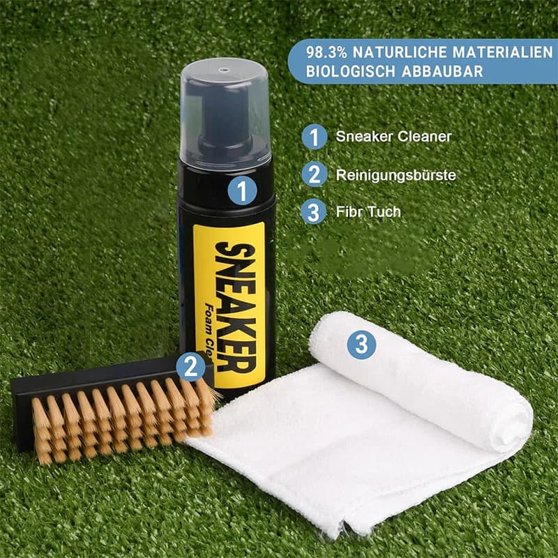 Kit per la pulizia delle scarpe - Kit detergente per scarpe bianco - kit per la pulizia delle calzature - Kit per la pulizia delle scarpe in pelle scamosciata - Spazzola a setole morbide e microfibra