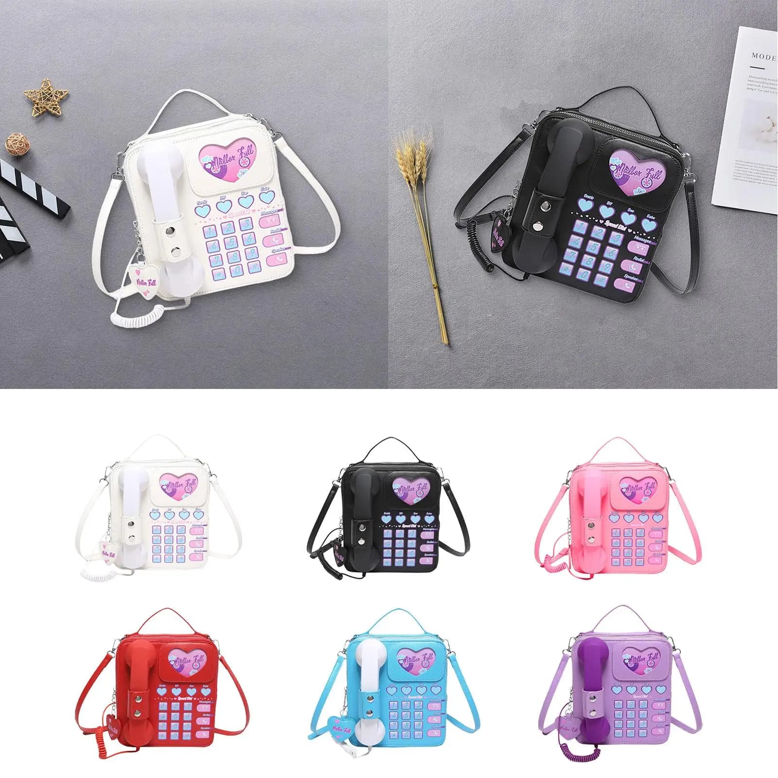 PU phone shape shoulder bag for makeup lipstick