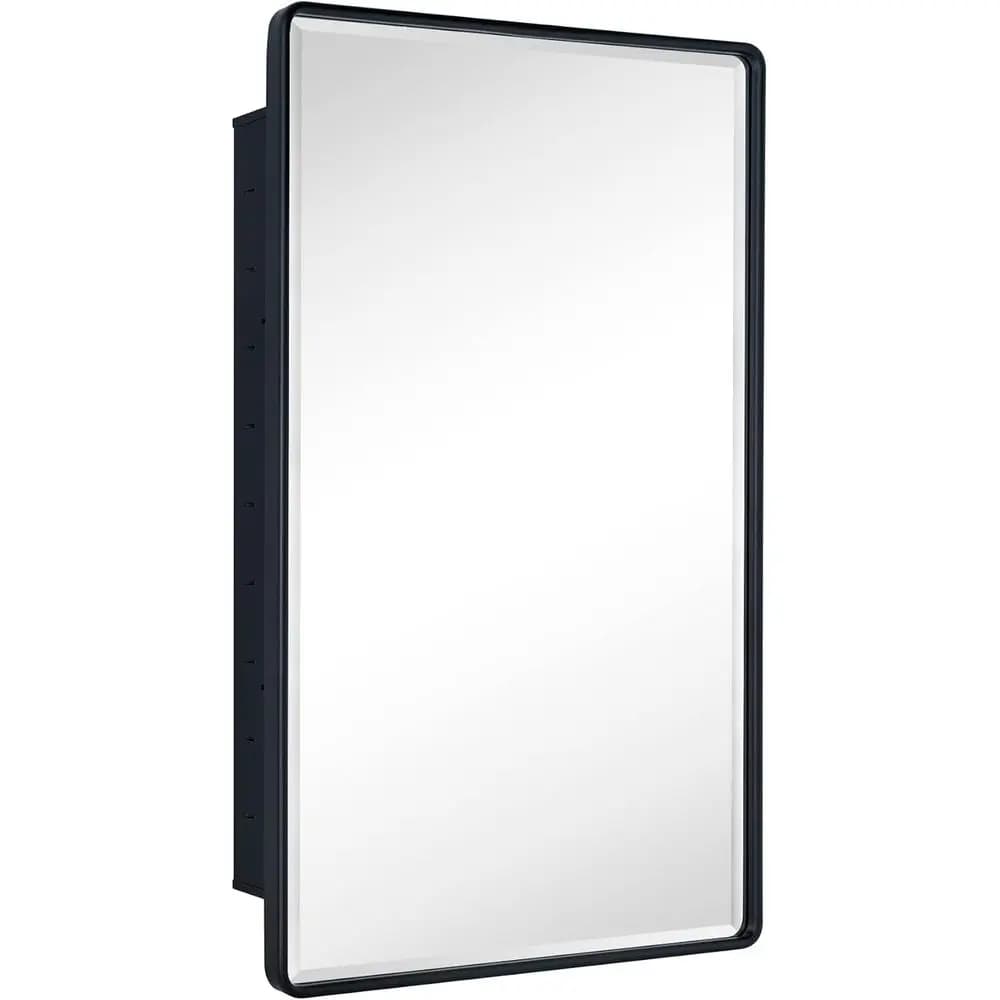 Armadietto da Bagno Incassato Arrotondato con Specchio Smussato, 24x36