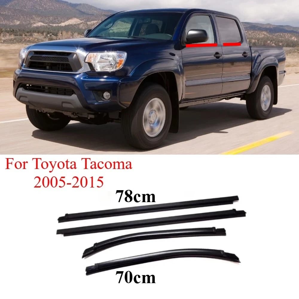 4 pezzi di guarnizione per finestrini esterni, guarnizione di tenuta per Toyota Tacoma Double Cab 2005-2015, guarnizione per vetri 68161-04050